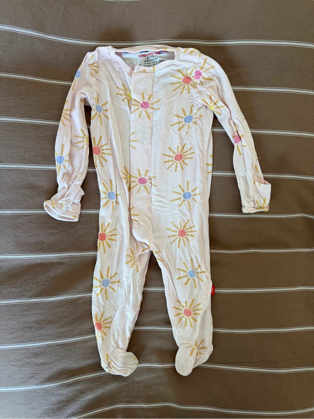 Magnetic Me Light Pink Sunray Print Footed One-Piece